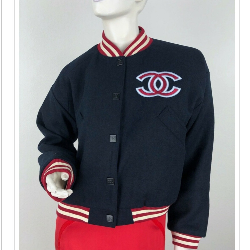 Chanel 2004 Vintage Navy Vintage Varsity Jacket